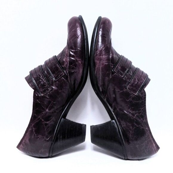 FIDJI FIDJI Dark Purple Heeled Loafers 39 - Picture 4 of 7